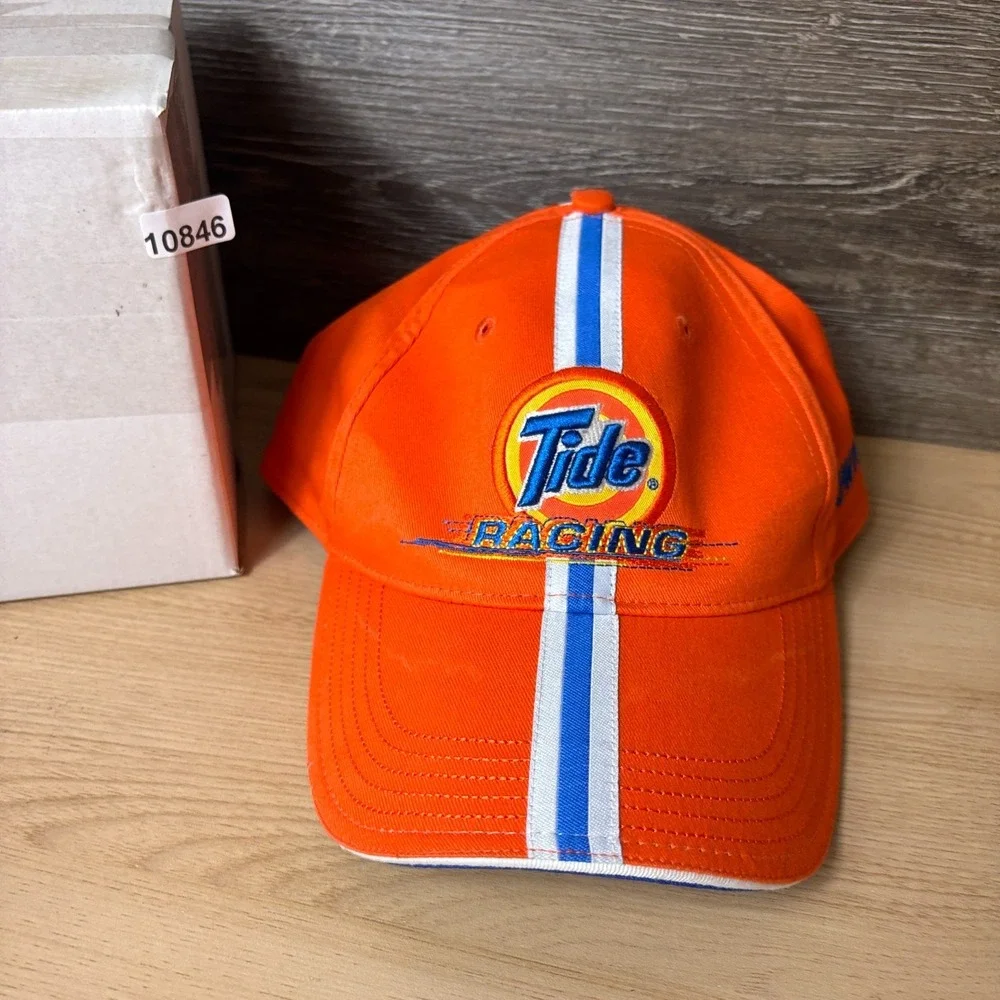 Tide Racing Hat Cap Strap Back Orange Nascar One Size Adjustable
